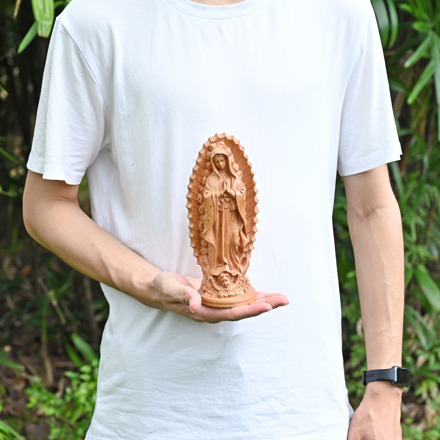 Religious Wood carving,Our lady of Guadalupe,wooden carved,carving gift,Christian Art